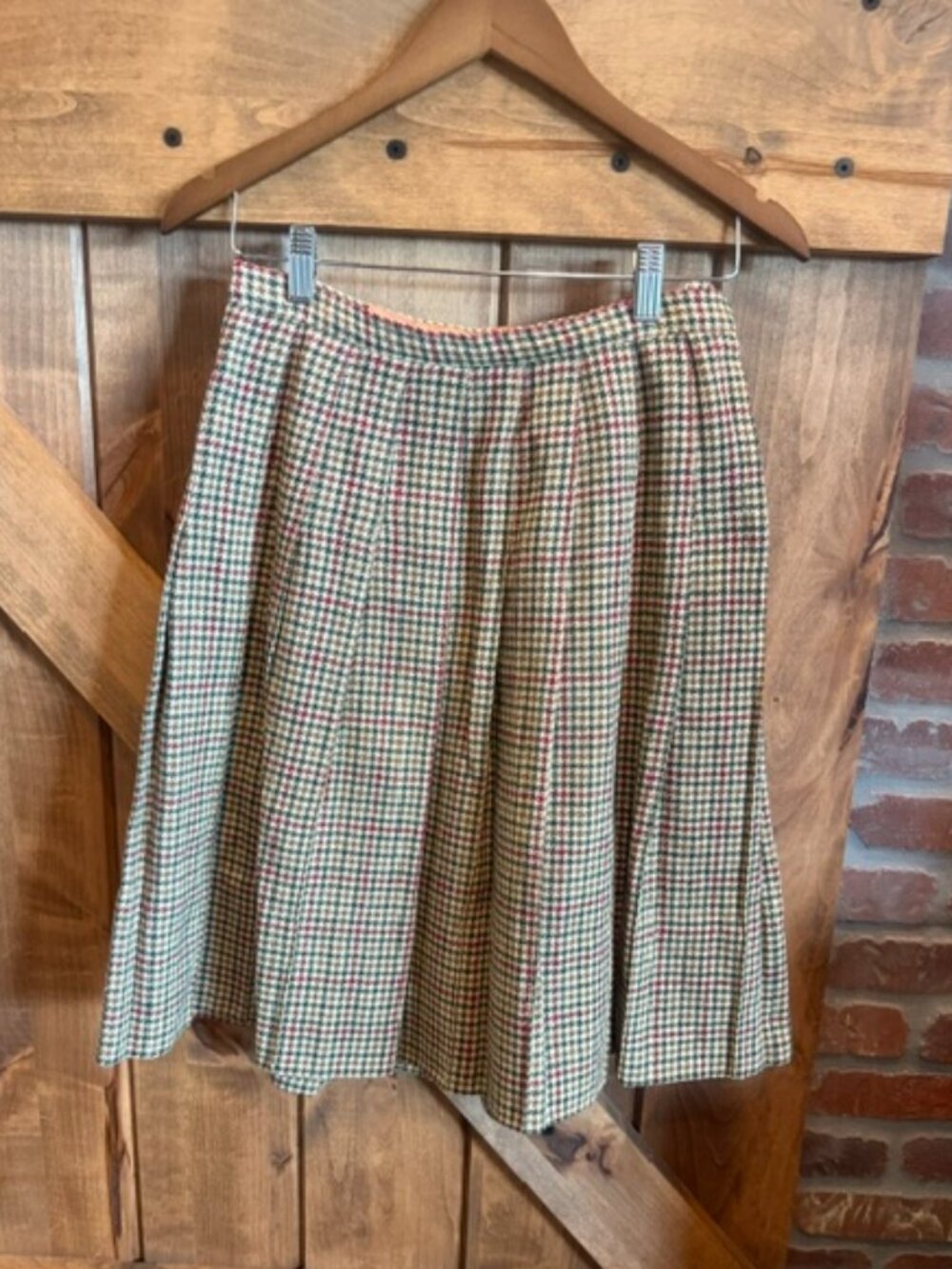Vintage Siren Plaid Wool Kilt Skirt Pleated Preppy USA XS Dark Academia